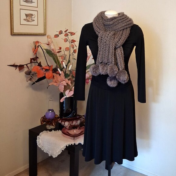 Vintage NEW Buffalo Long Gray Cardigan Knit Scarf for Women - Picture 5 of 7